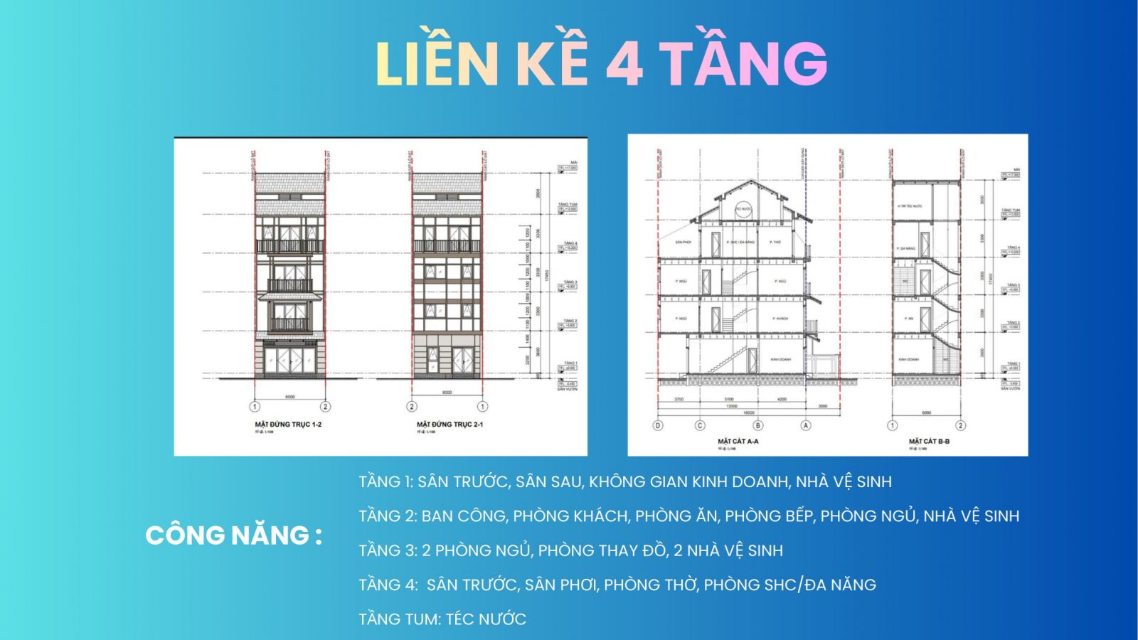 thiết kế liền kề 4 tầng eurowindow light city